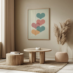 Mid century hearts I Poster