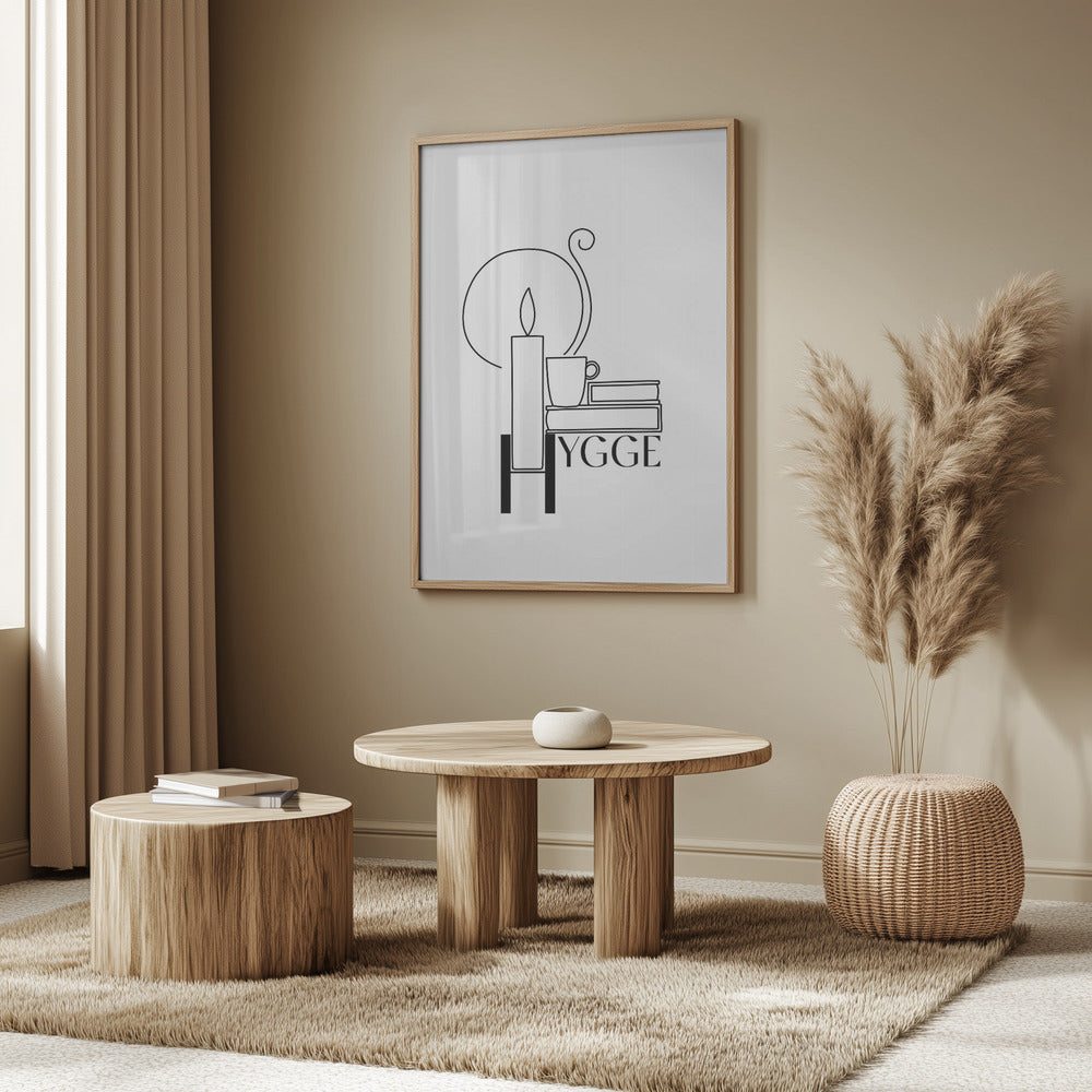 Hygge line art illustration Poster