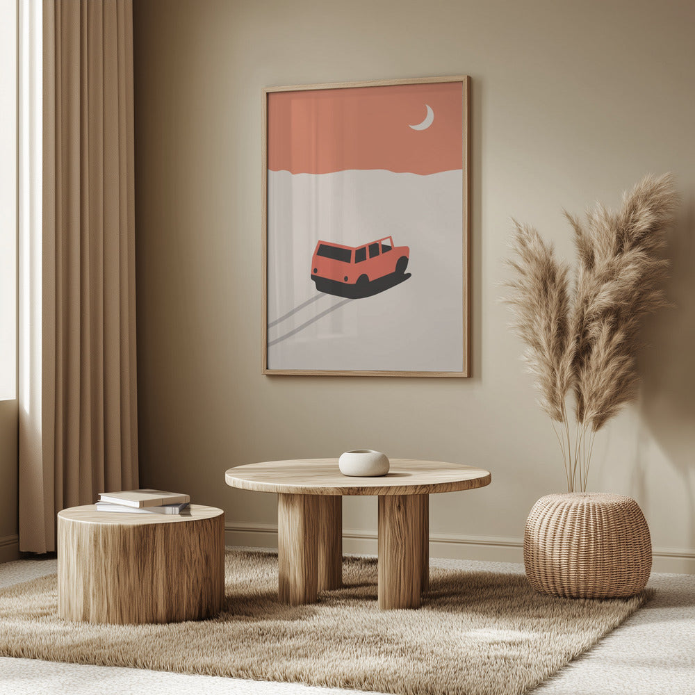 Car In Desert Poster