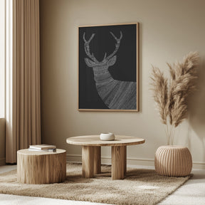 Stag Black Poster