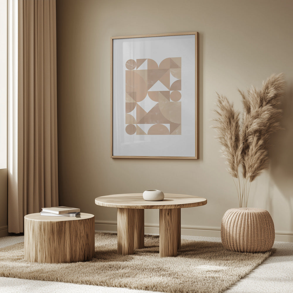 Beige Geometric Art Poster