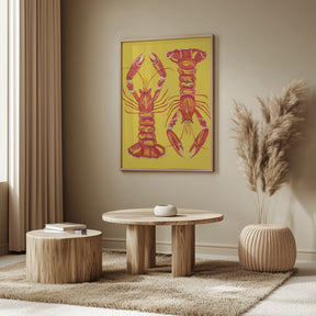 Langoustines On Yellow Poster