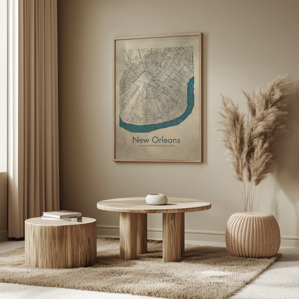 New Orleans map Poster