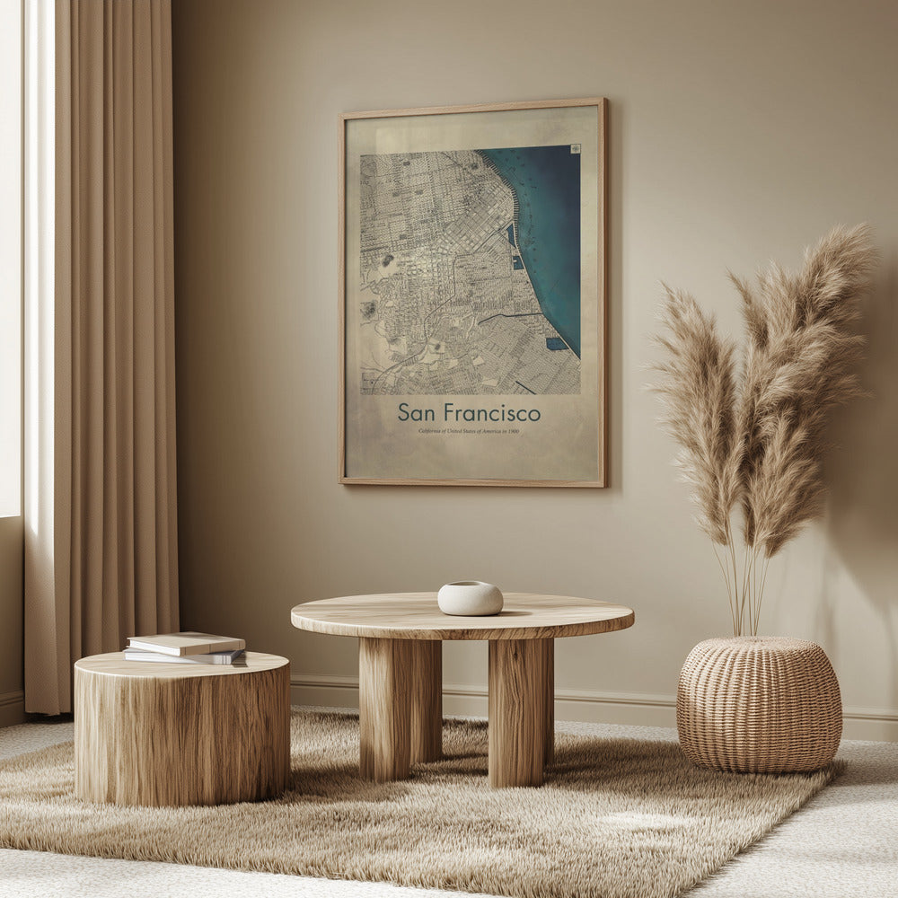 San Francisco retro map Poster