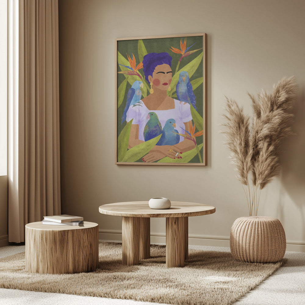 Frida and birds Poster