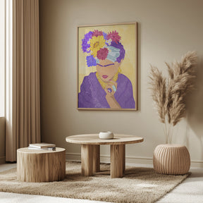 Frida and flowers Poster