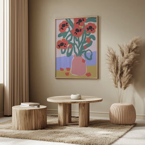 Poppy In Pink Vase Poster