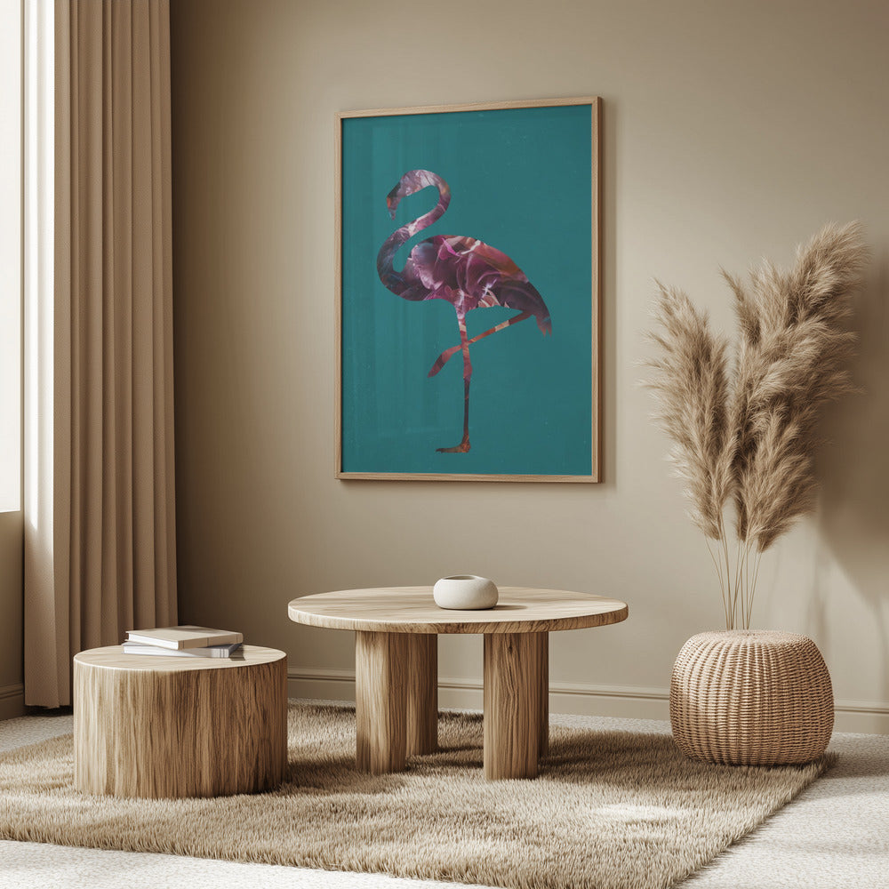 Flamingo Pink and Green Poster