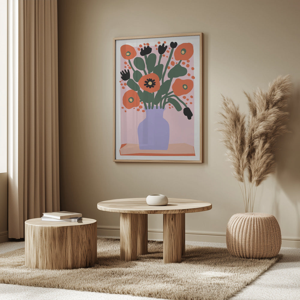 Poppy In Purple Vase Poster