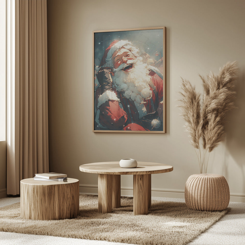 Laughing Santa Poster