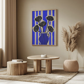 Striped Still Life Blue Poster