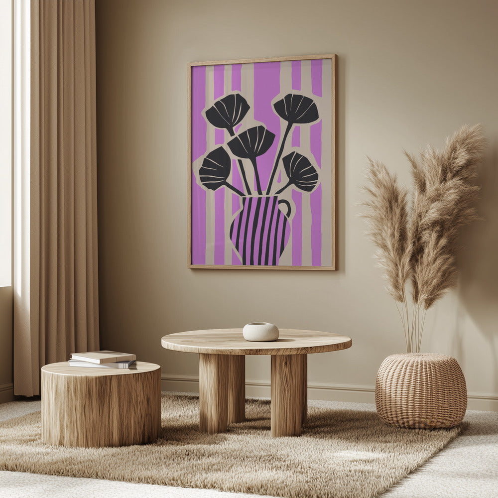 Stripes Still Life Purple Poster