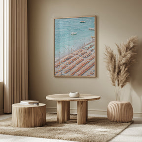 Positano Beach Scene Poster