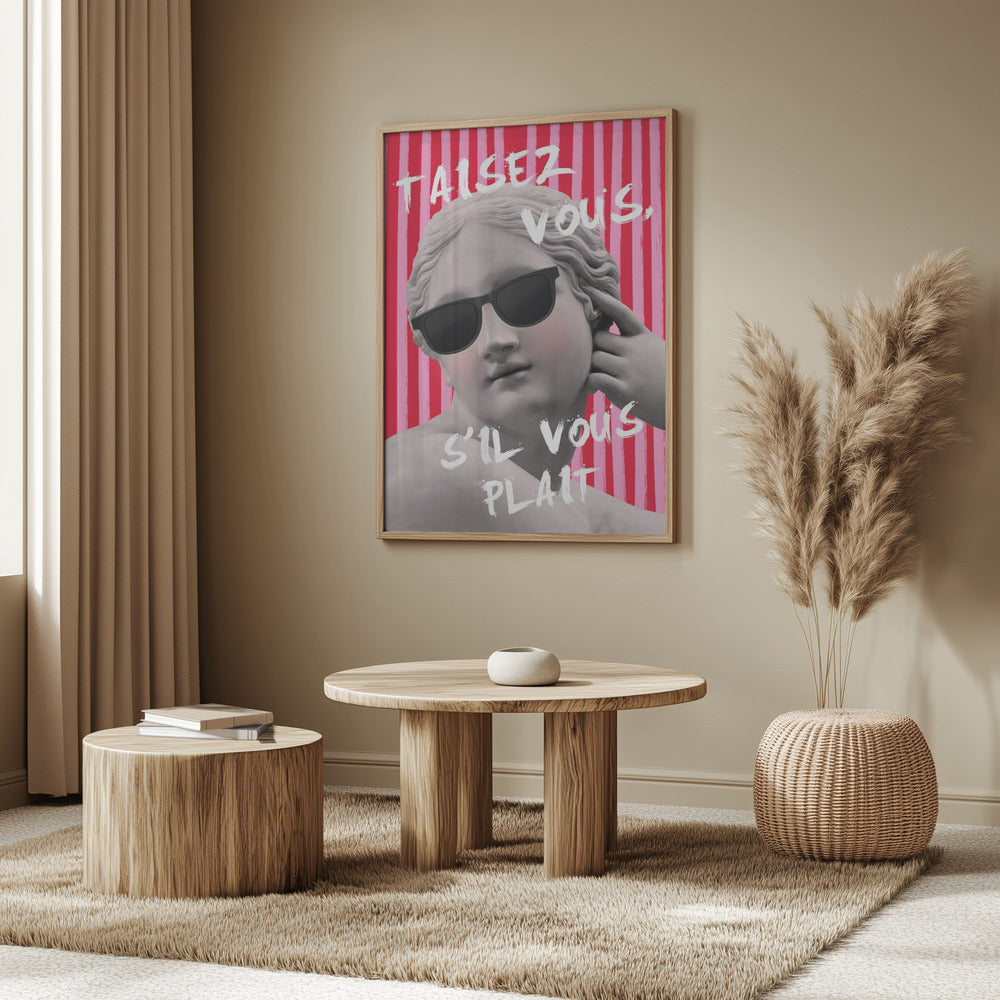 Pink and Red Striped Venus Poster