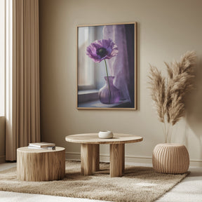 Purple Poppy In Vase Poster