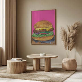 Burger Pink Poster