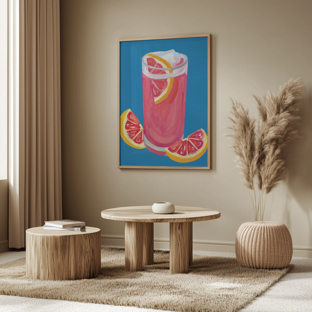 Grapefruit Paloma Blue Poster