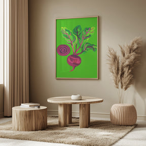 Beetroot Swirl Green Poster