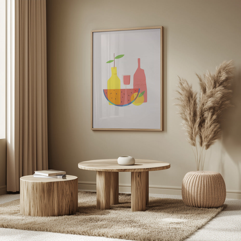 Still Life With Wine and Bottles Poster