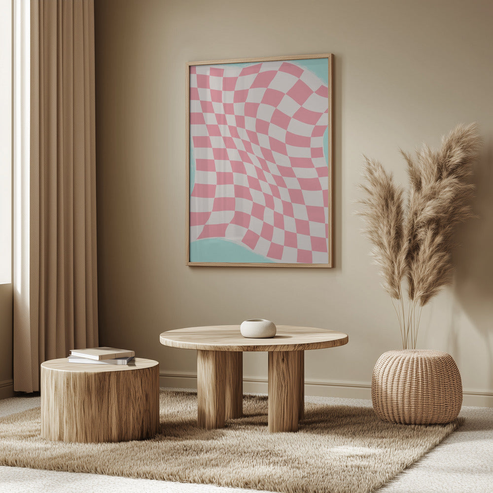 Pink Checker Cloth Poster