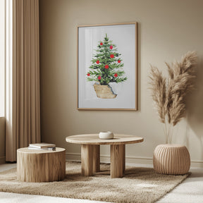 Cozy watercolor Christmas tree Poster