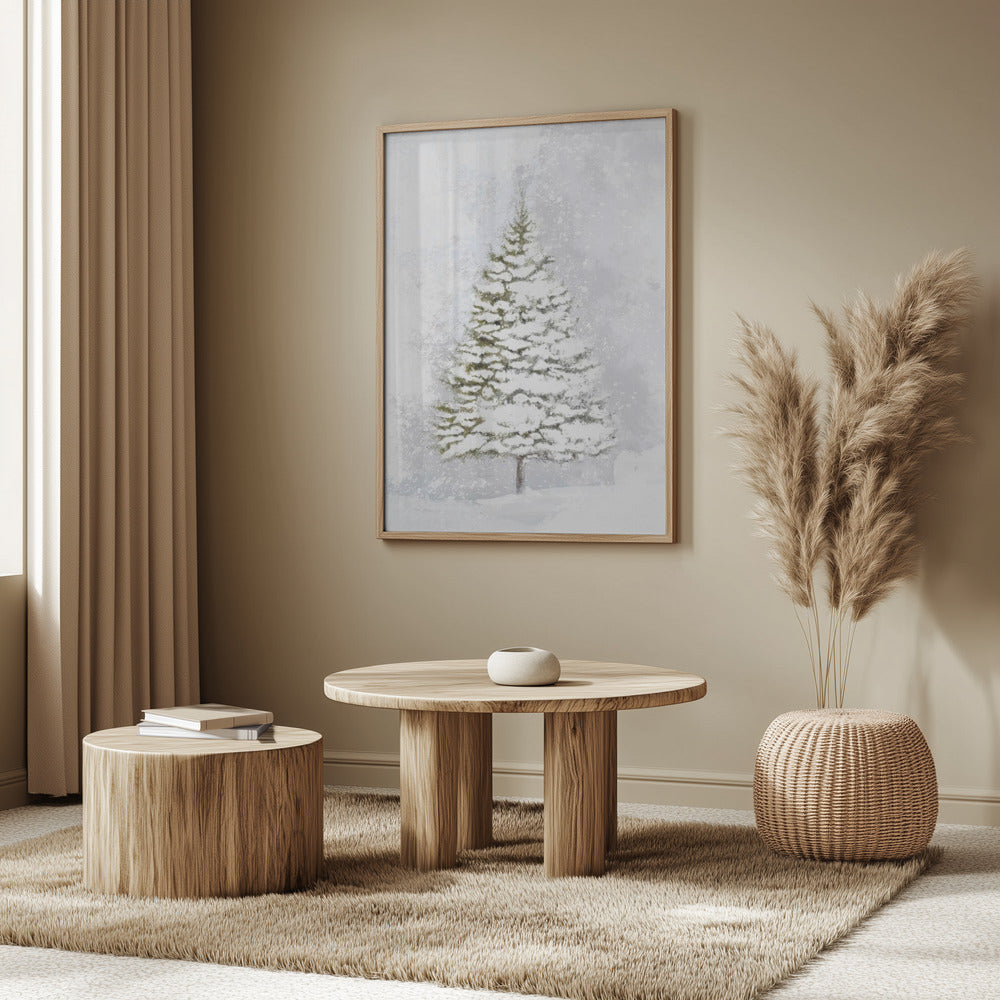 Lone fir in the snow Poster