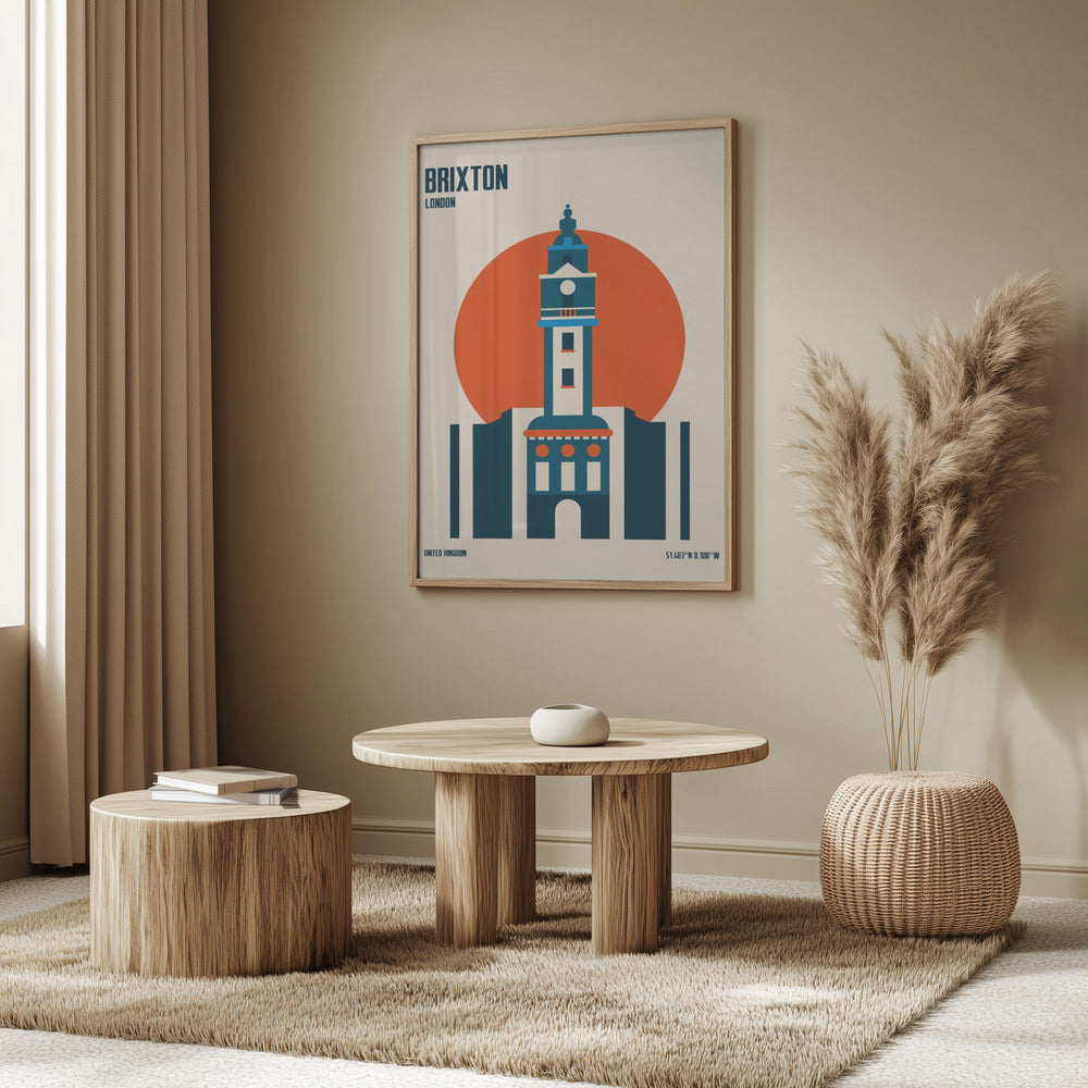 Brixton Tower Retro Travel Print Poster