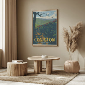 Coniston Lake District Travel Print Poster