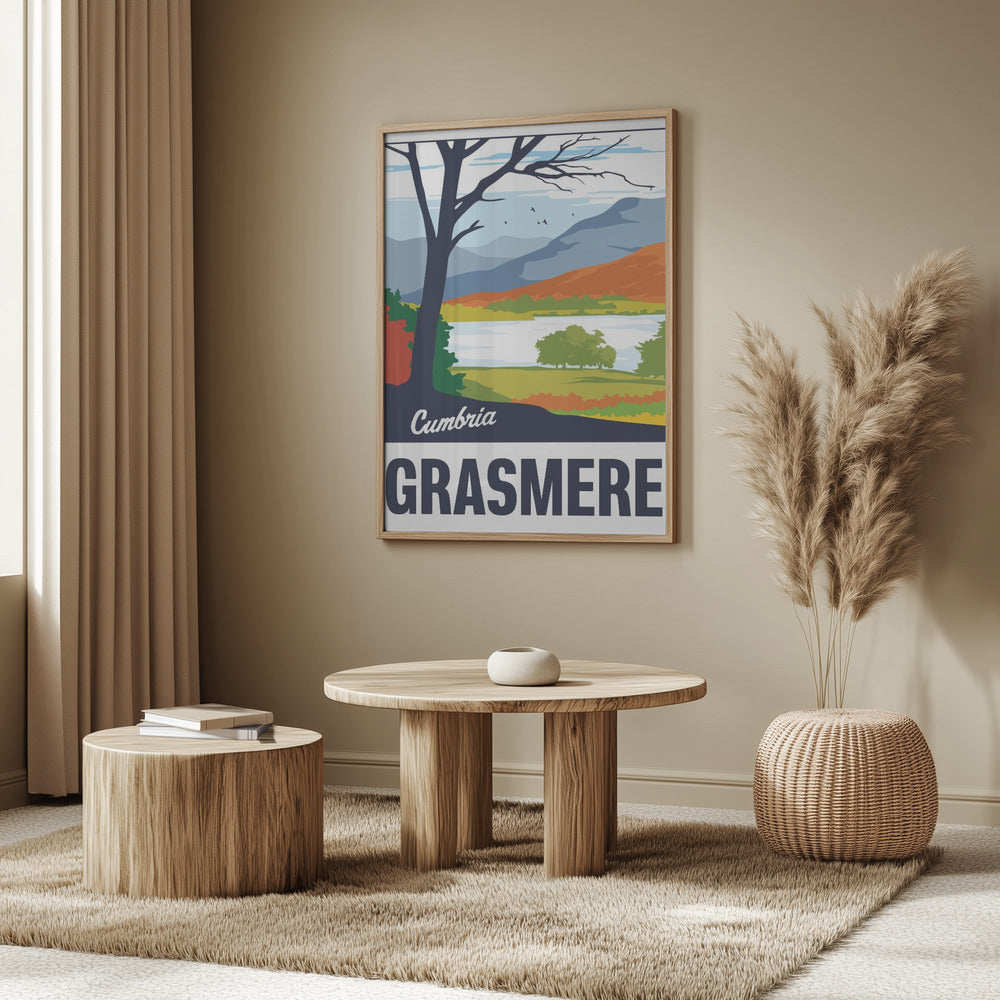 Grasmere Lake District Travel Print Poster