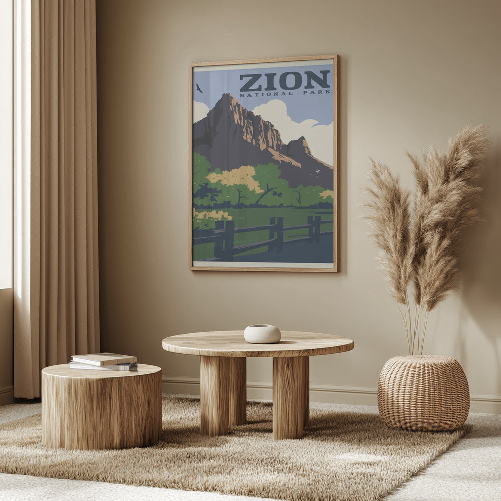 Zion National Park Travel Print Poster