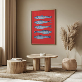 Sardines Berry Red Poster