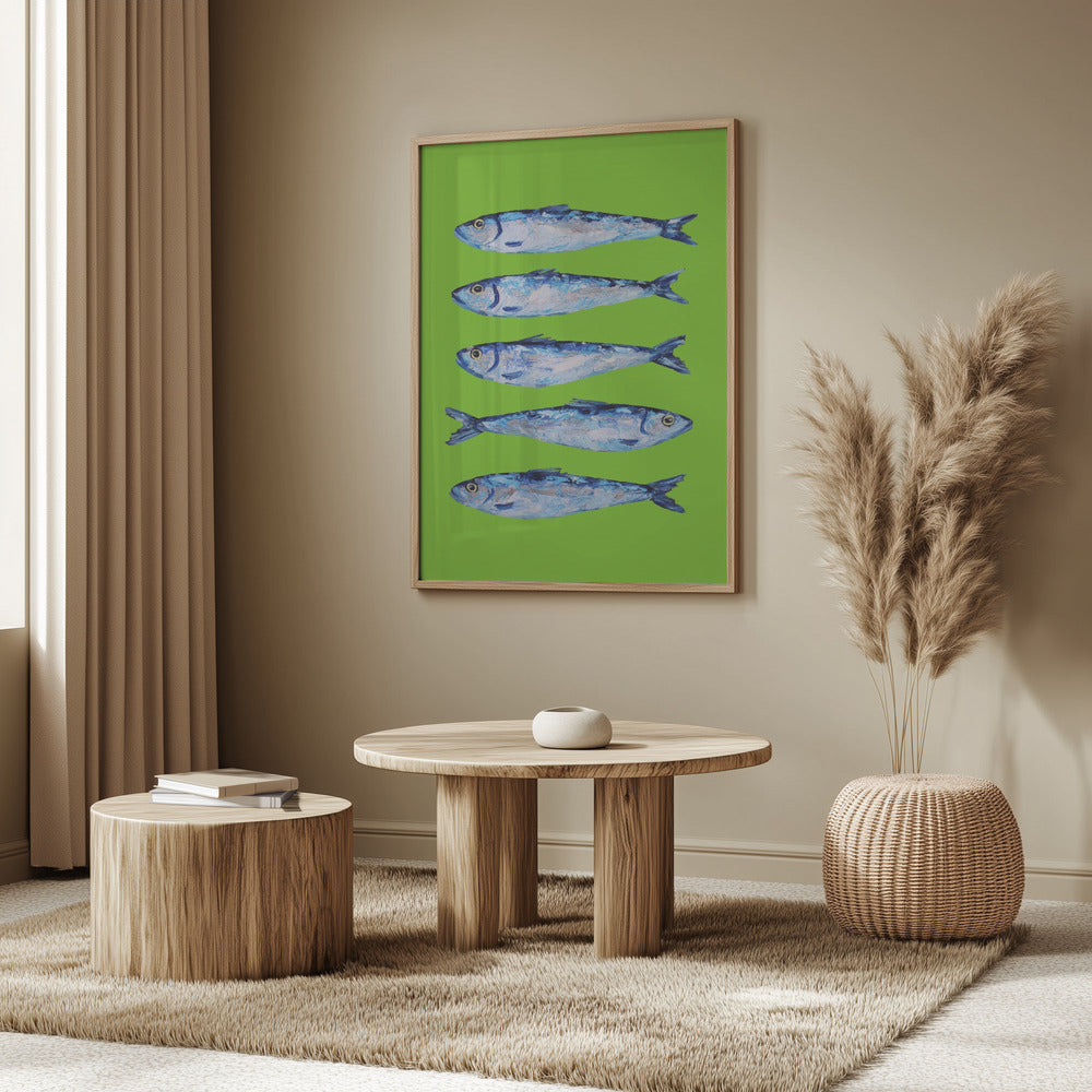 Sardines Lime Green Poster