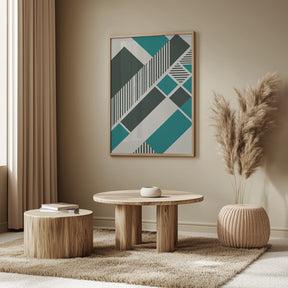 Geometric Teal Poster