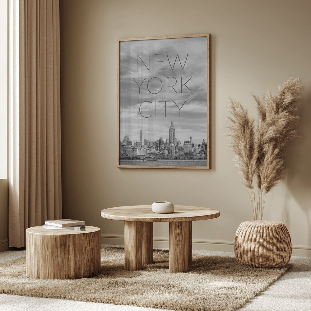 NYC Midtown Manhattan | Text &amp; Skyline Poster