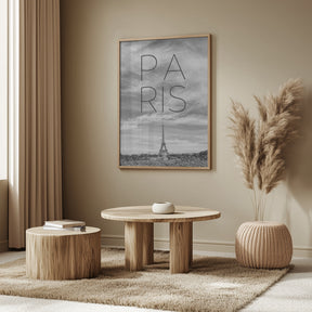 PARIS Eiffel Tower | Text &amp; Skyline Poster