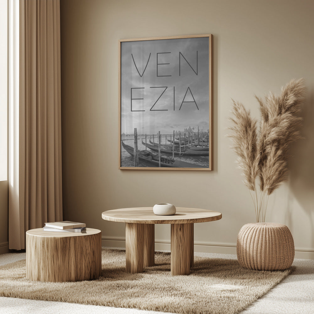 VENICE Gondolas &amp; Santa Maria della Salute | Text &amp; Skyline Poster