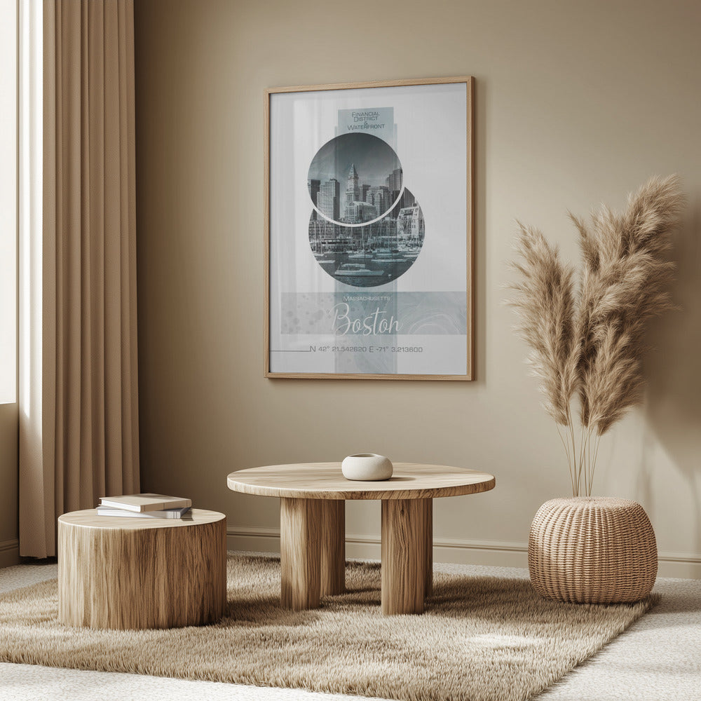 Poster Art BOSTON Waterfront | turquoise marble Poster