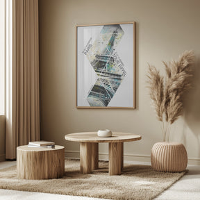 Modern Art Eiffel Tower Coordinates Poster