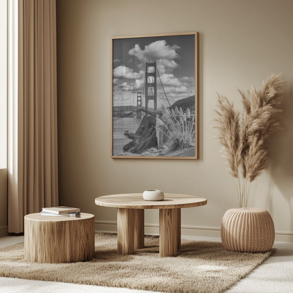 SAN FRANCISCO Golden Gate Bridge - monochrome Poster