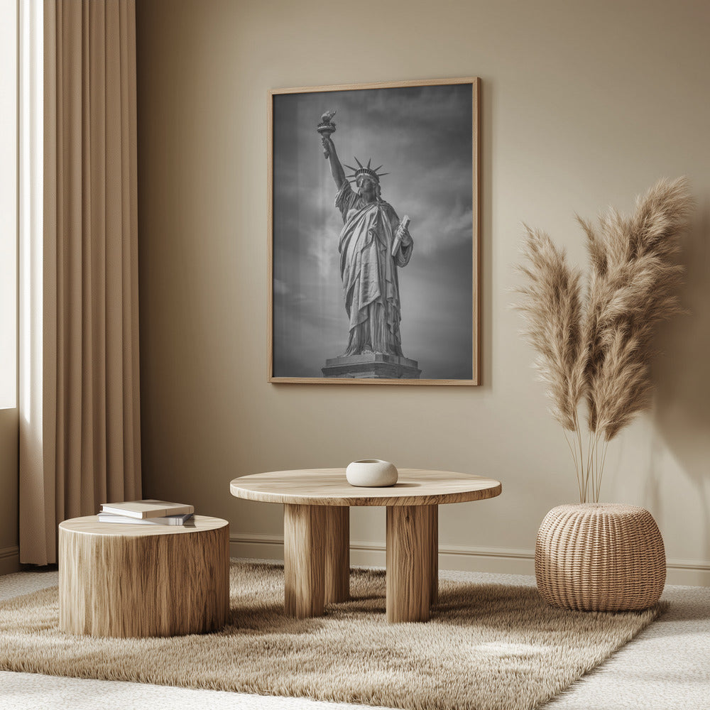 NEW YORK CITY Monochrome Statue of Liberty Poster