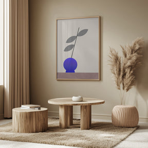 Blue round vase Poster