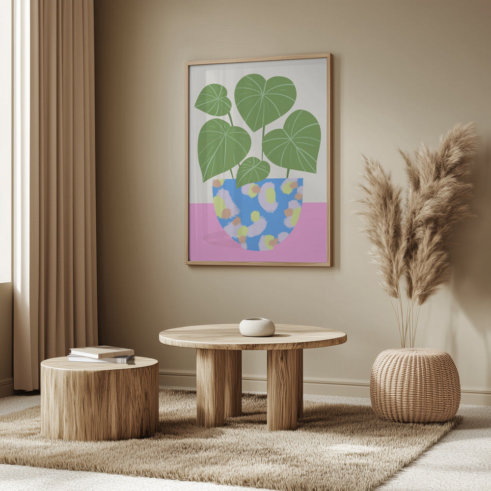 Plant in Patterned Pot Poster