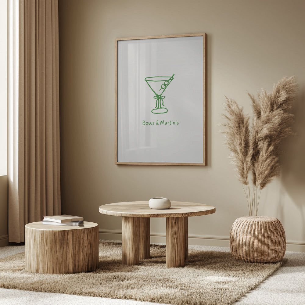 Green Bows and Martinis Poster