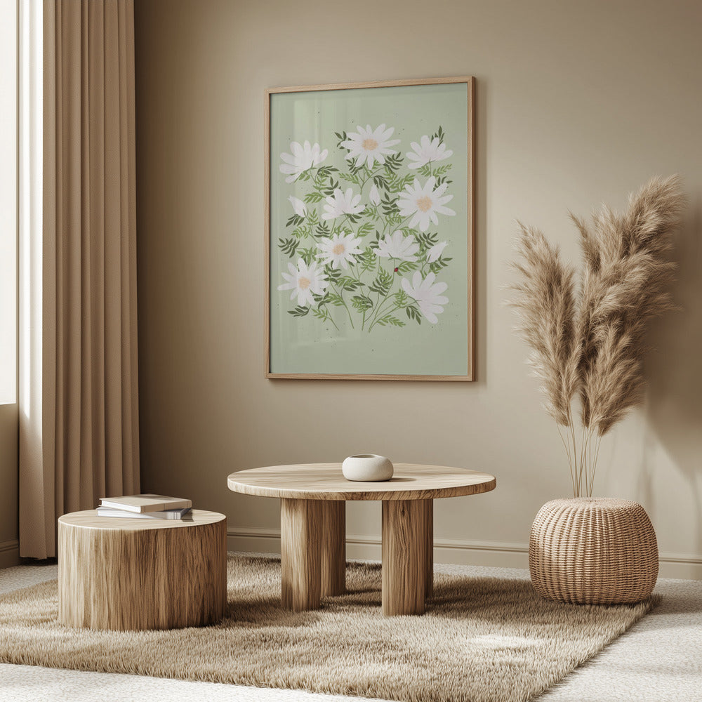 Ladybug flowers Poster