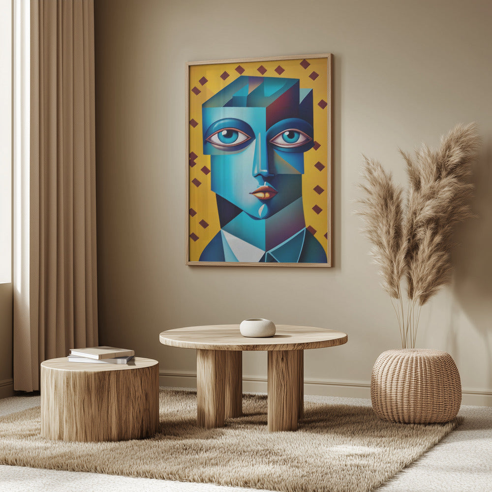 Cubist Abstract Face Poster