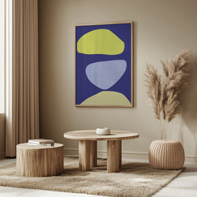 Abstract Forms Blue and yellow Poster