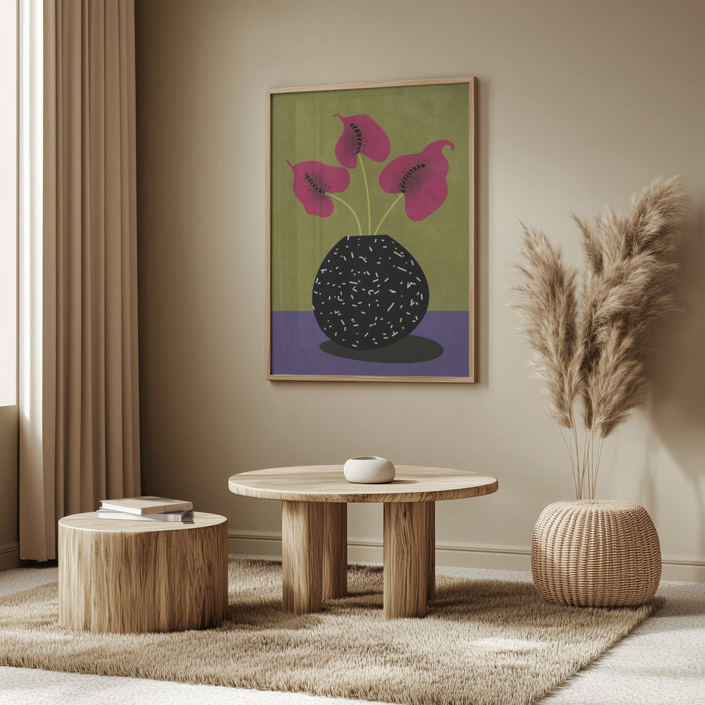 Nice flowers in vase Poster