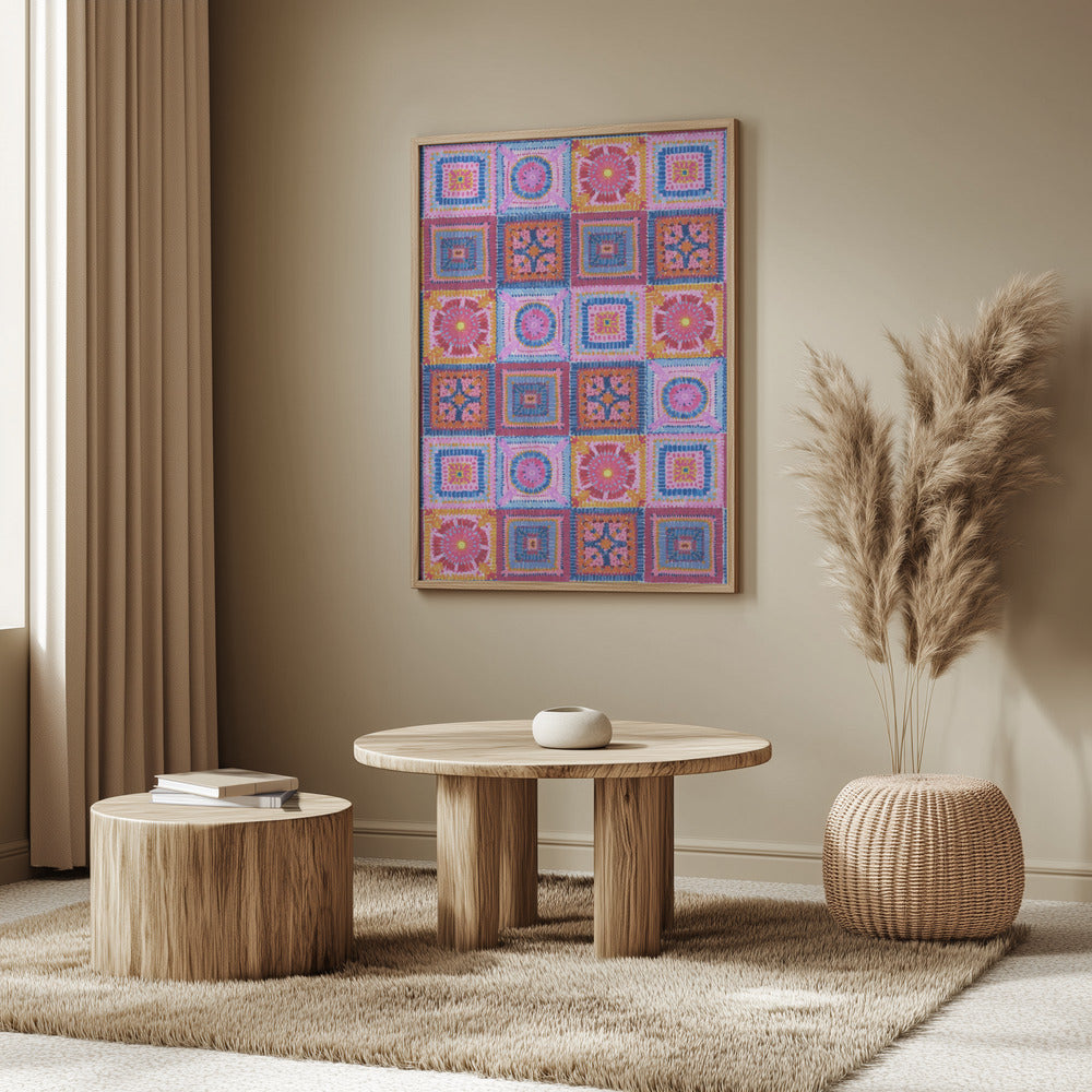 Granny squares blanket Poster