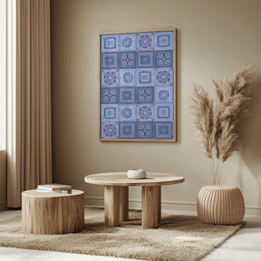 Granny squares blanket in blue Poster