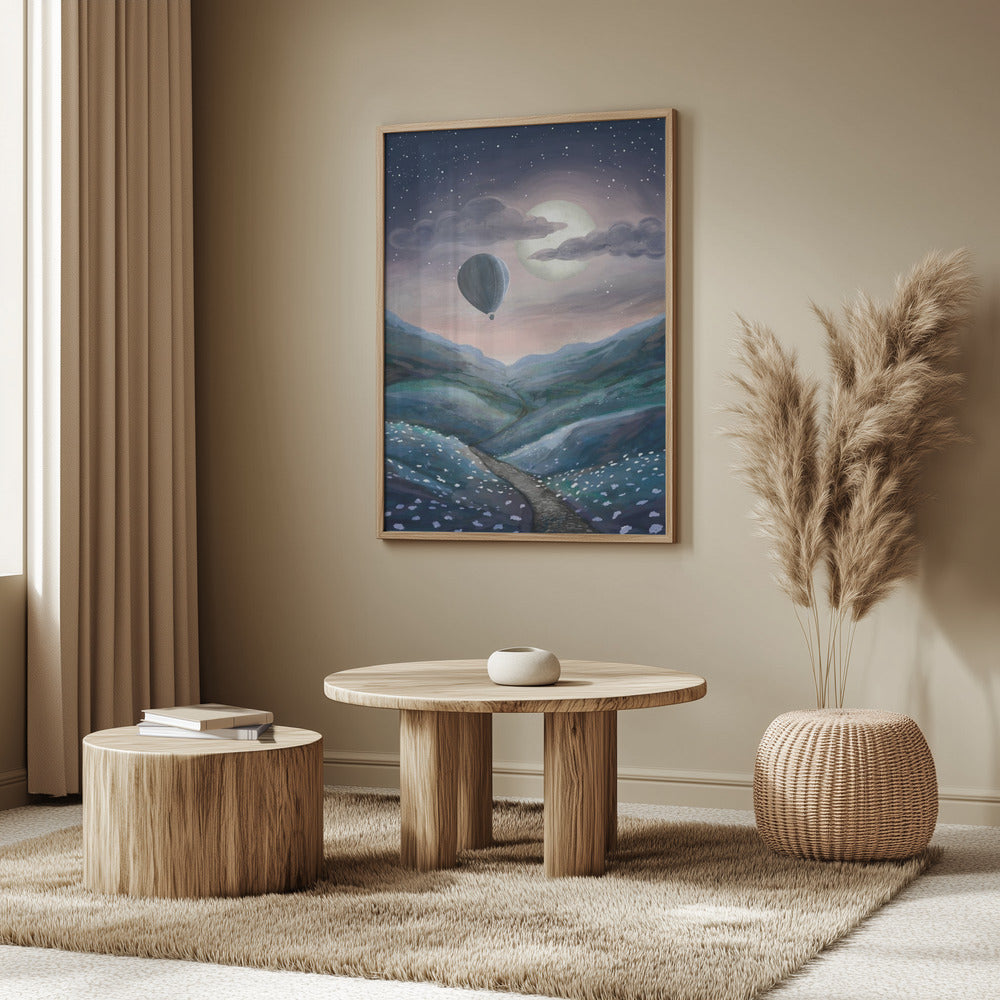 Moonlight landscape Poster